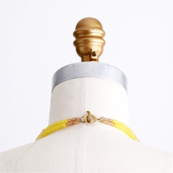 Anthropologie Pink and Yellow Beaded Necklace - Picture 4 of 4
